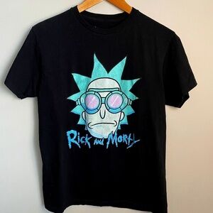 Rick and‎ Morty Men's Black Graphic Short Sleeve T-shirt Size Medium